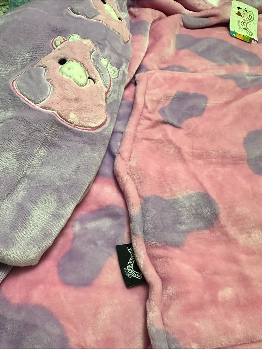 Squishmallows Women’s Hooded Plush Pullover - Pink & Lavender OS - Picture 7 of 13